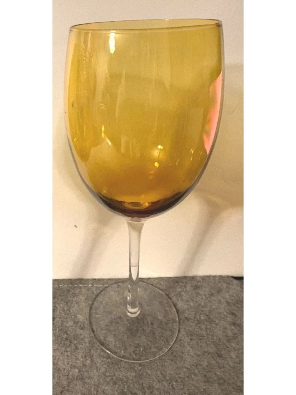 Set of 2 Amber and clear 8.5